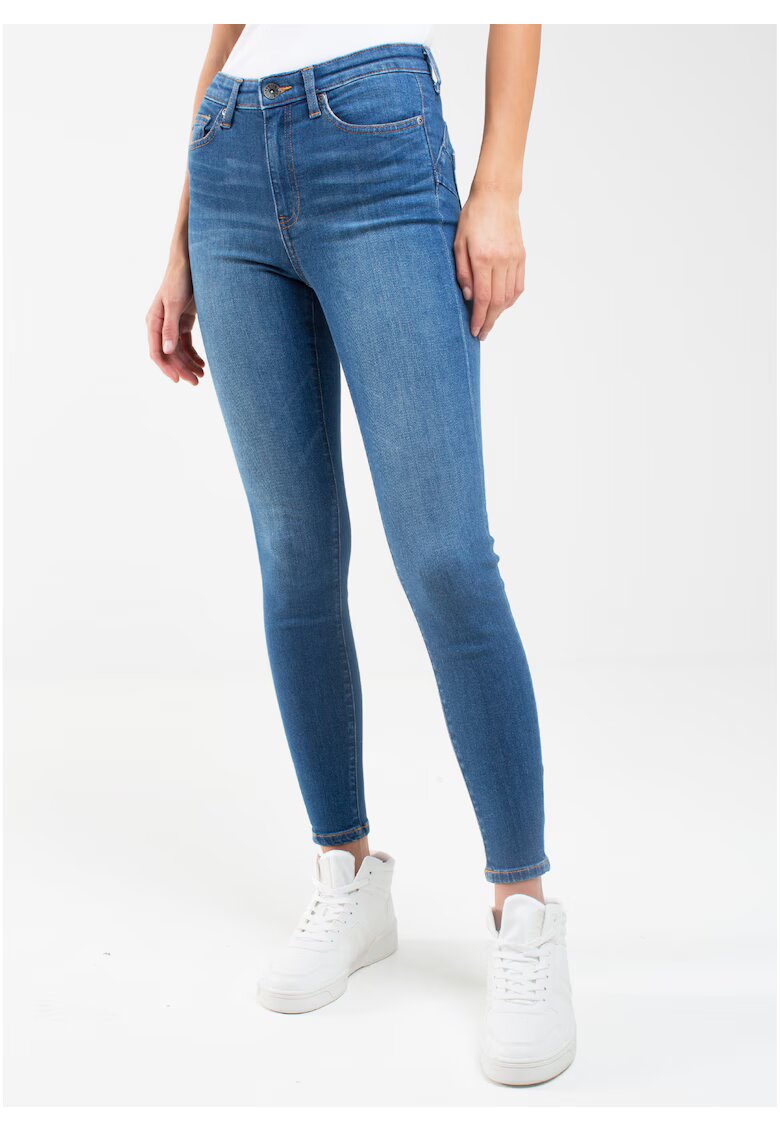 Big Star Дамски дънки Mariella High Waist 458 - тъмносин - втален - 98% памук - еластан