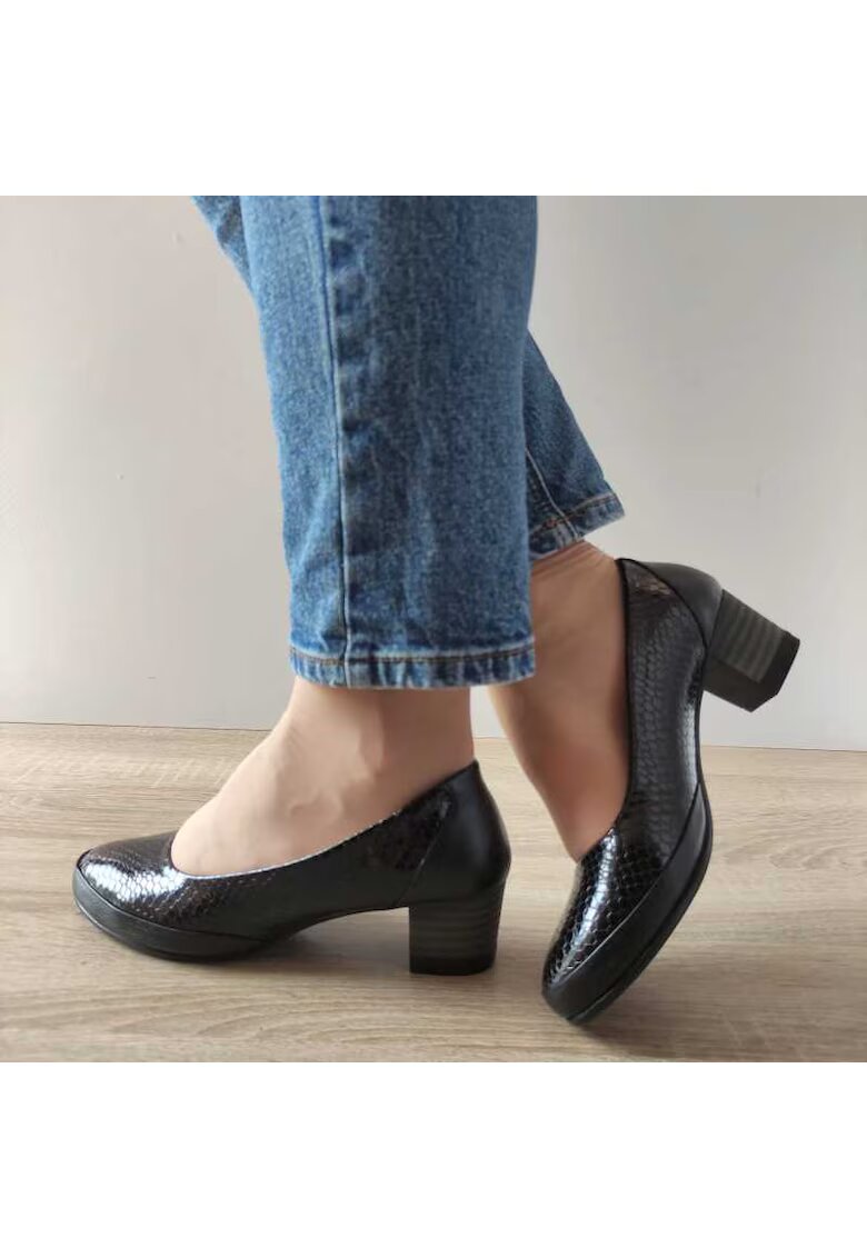 BIO FLEX Ежедневни дамски обувки 006-100 Black + Croco - Черни