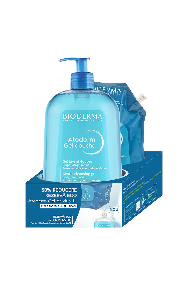 Bioderma Опаковка: Atoderm Душ гел 1 л + Atoderm Eco-Refill 1 л