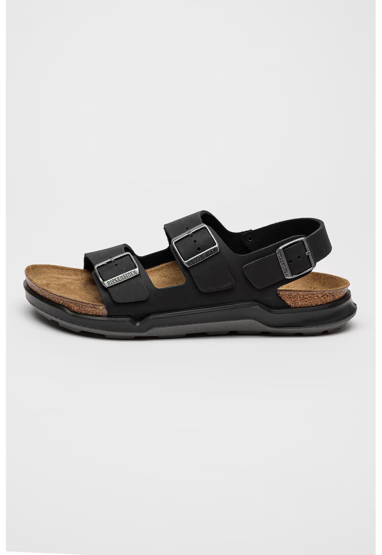 Birkenstock Кожени сандали Milano - Черен/Сребрист