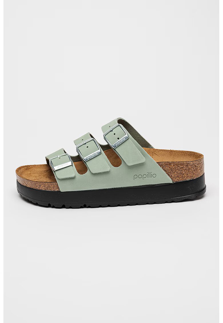 Birkenstock Равни чехли Florida III с равна платформа - Бледозелен/Сребрист