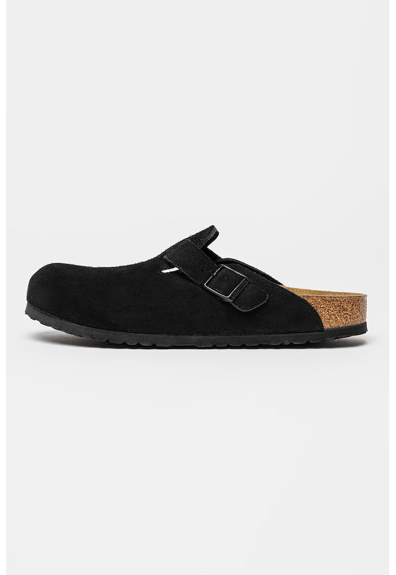 Birkenstock Велурено сабо с тока