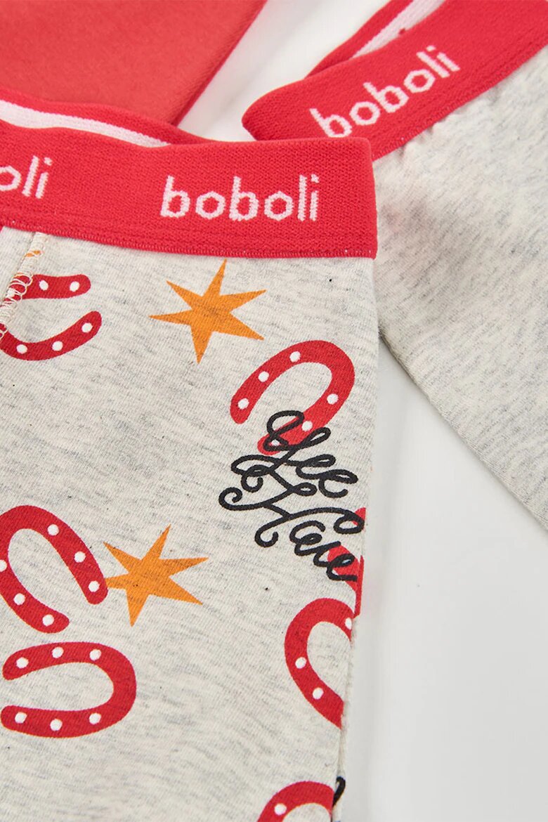 boboli Боксерки с памук - 3 чифта Червен/Сив меланж
