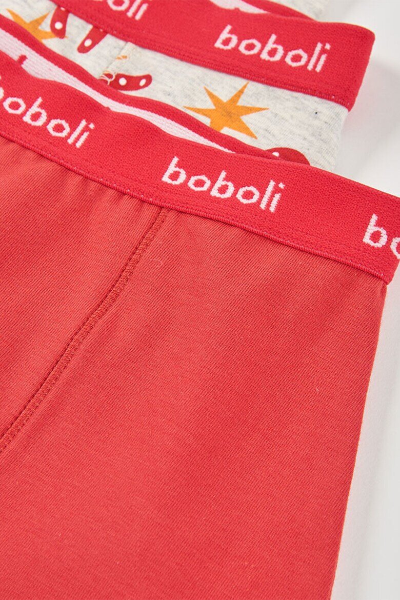 boboli Боксерки с памук - 3 чифта Червен/Сив меланж