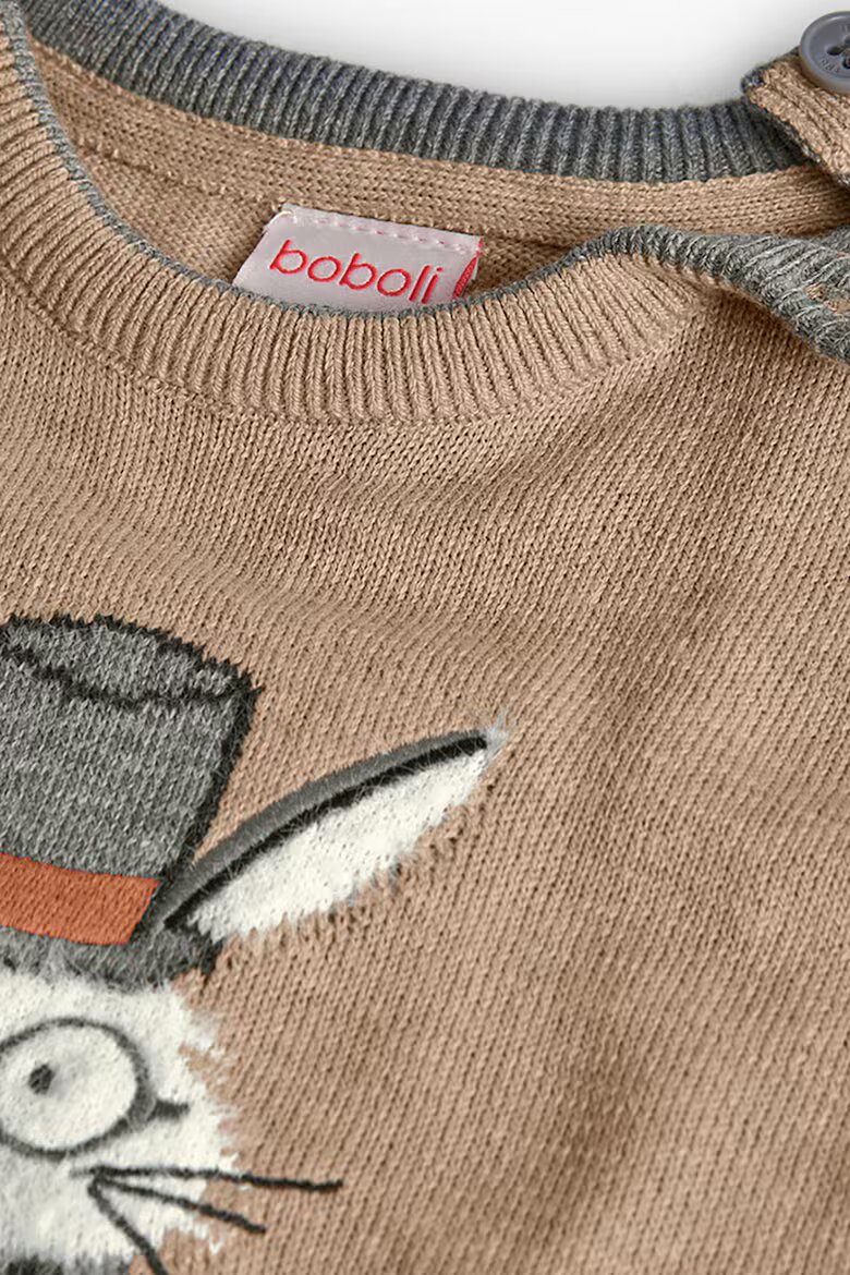 boboli Пуловер с принт Бежов