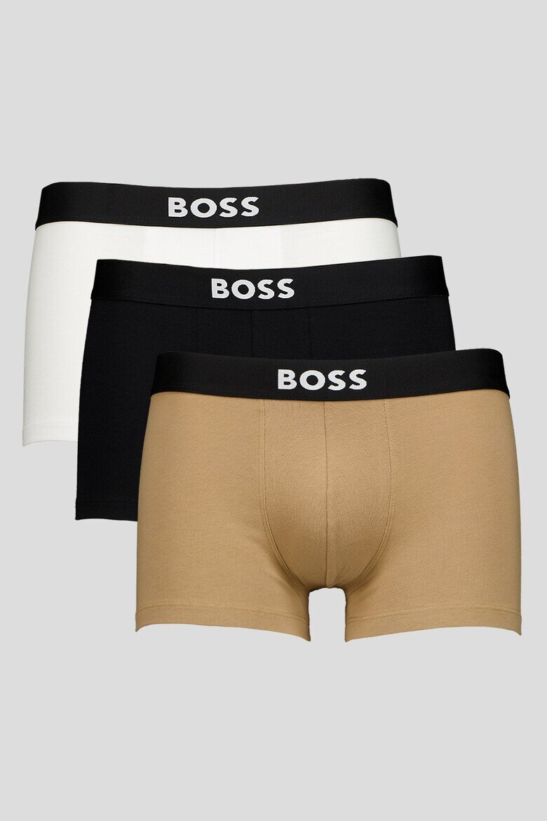 BOSS Боксерки One - 3 чифта Бял/Черен/Сиво-кафяв
