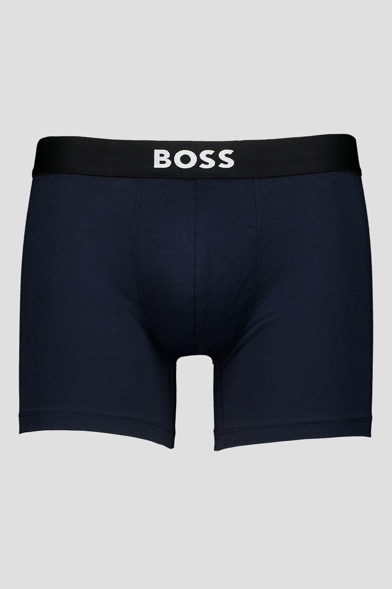 BOSS Боксерки с лого - 3 чифта Син/Черен