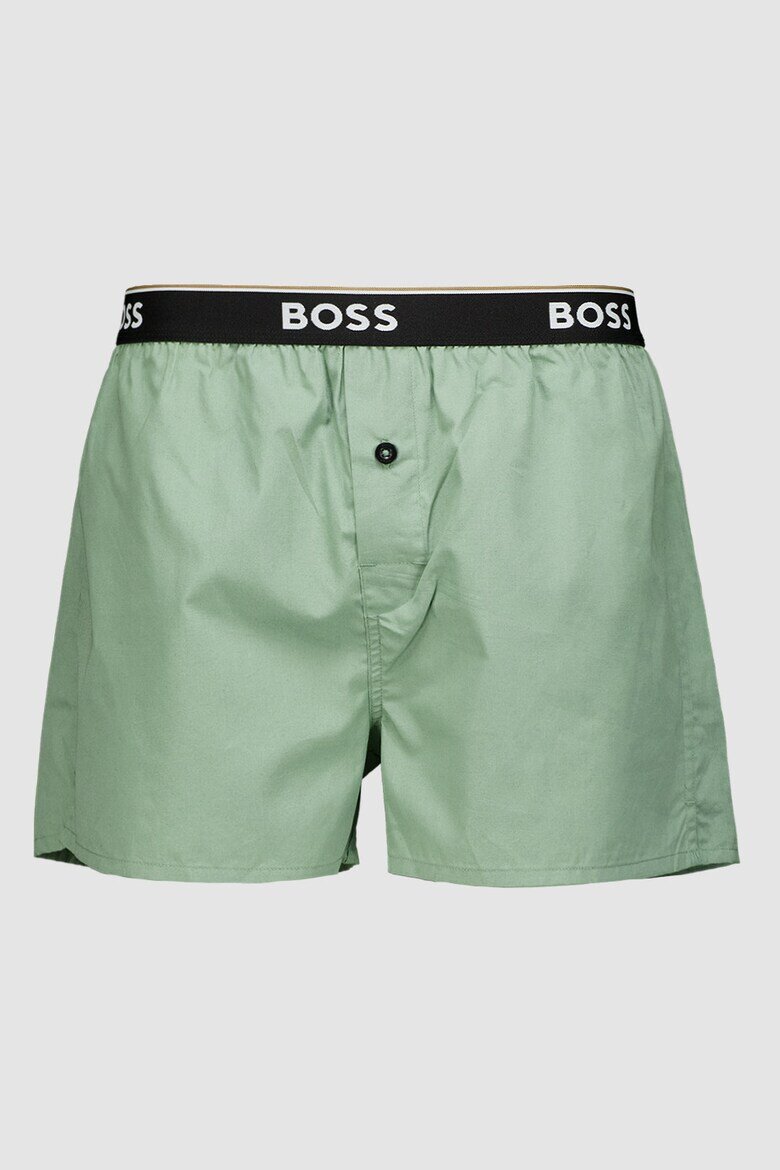 BOSS Боксерки с лого на талията - 2 чифта Черен/Бледозелен