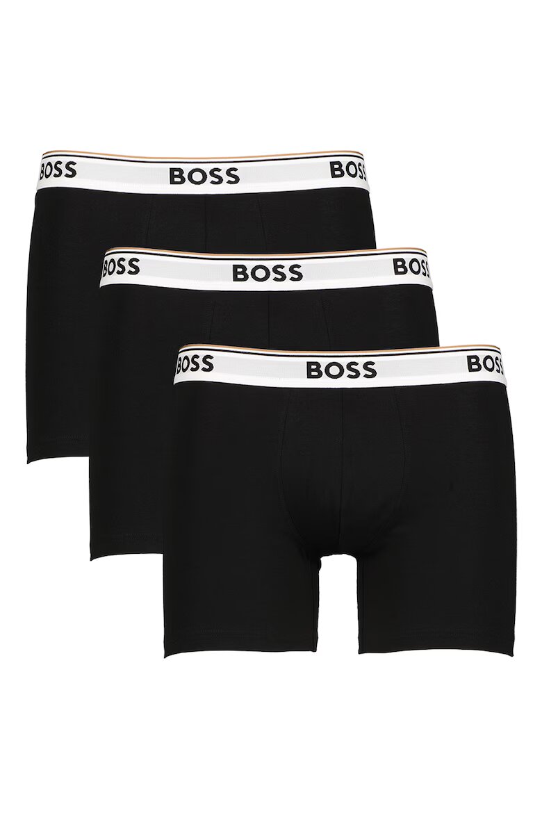 BOSS Боксерки с лого на талията - 3 чифта Бял/Черен