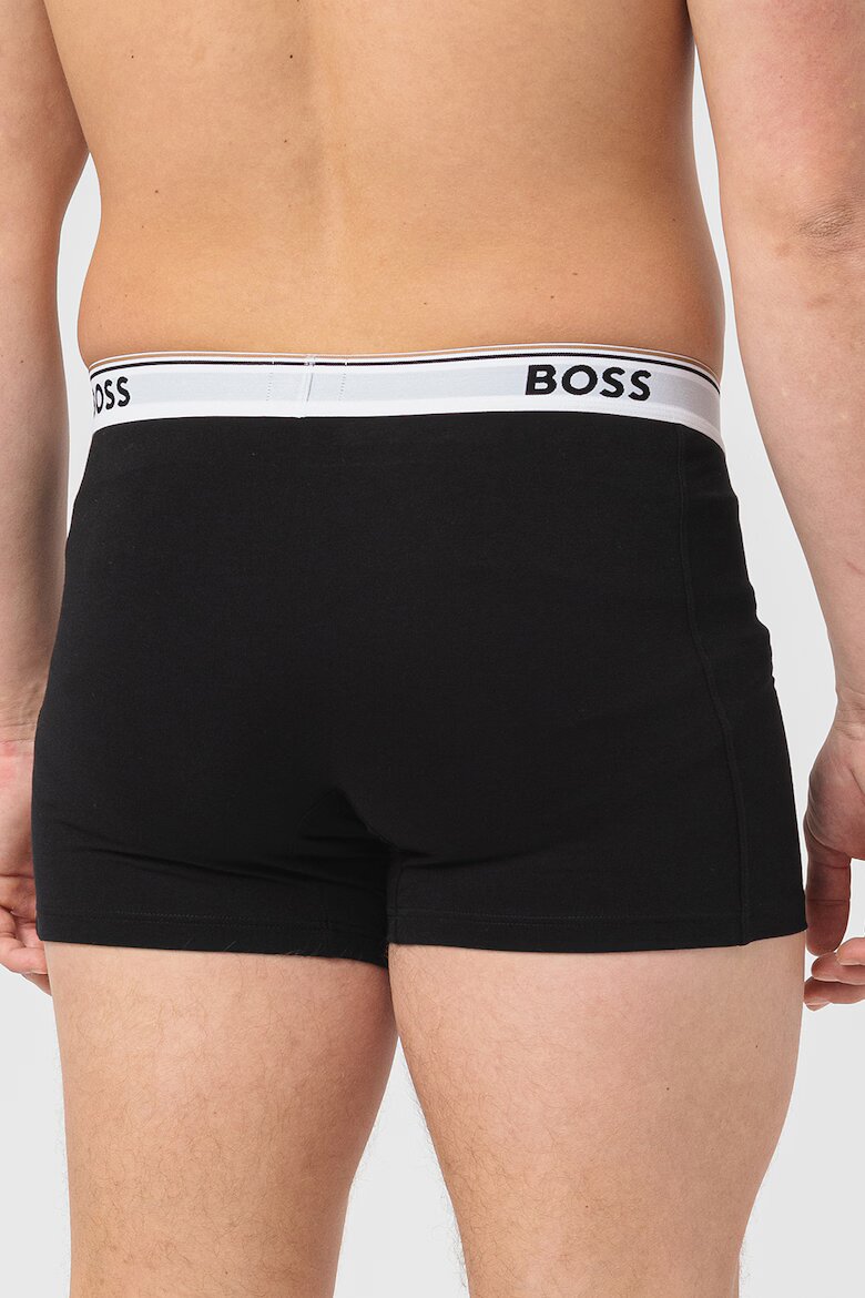 BOSS Боксерки с лого на талията - 3 чифта Бял/Черен