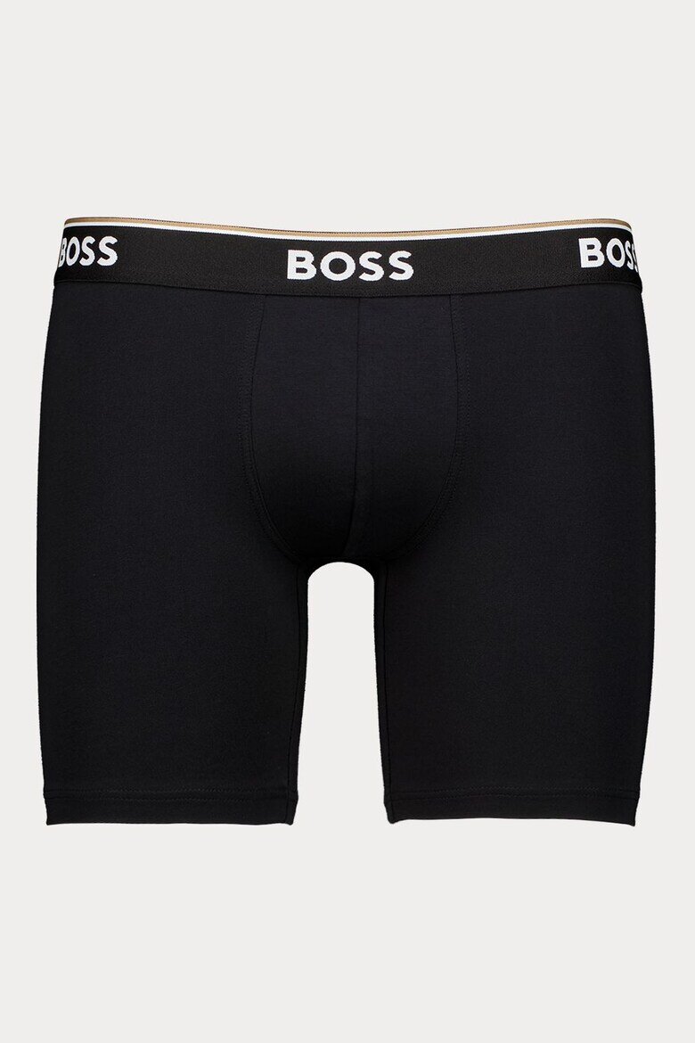 BOSS Боксерки с лого на талията - 3 чифта Черен