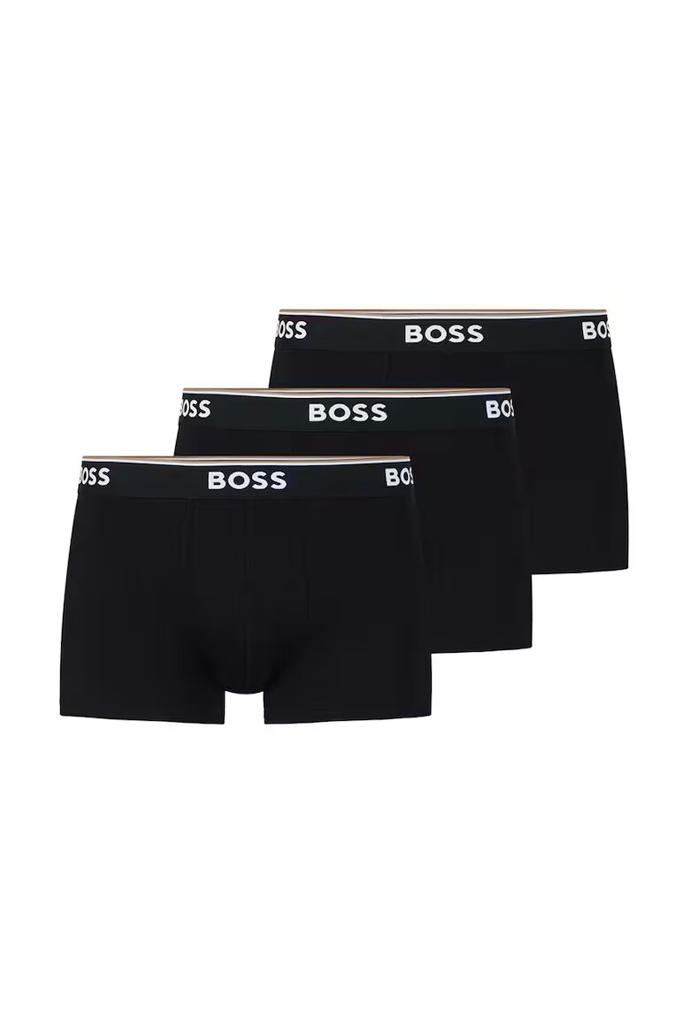 BOSS Боксерки с лого на талията - 3 чифта Избеляло черно