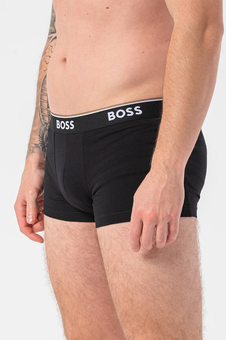 BOSS Боксерки с лого на талията - 3 чифта Избеляло черно