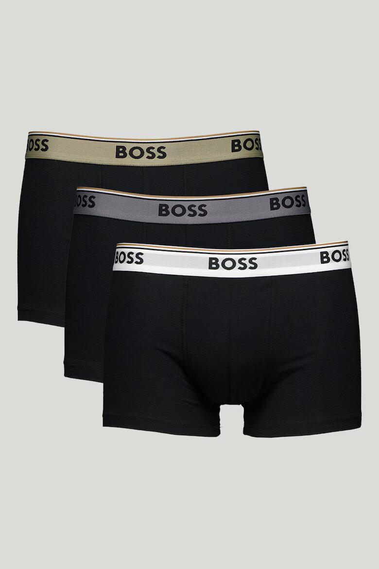 BOSS Боксерки с памук - 3 чифта Черен