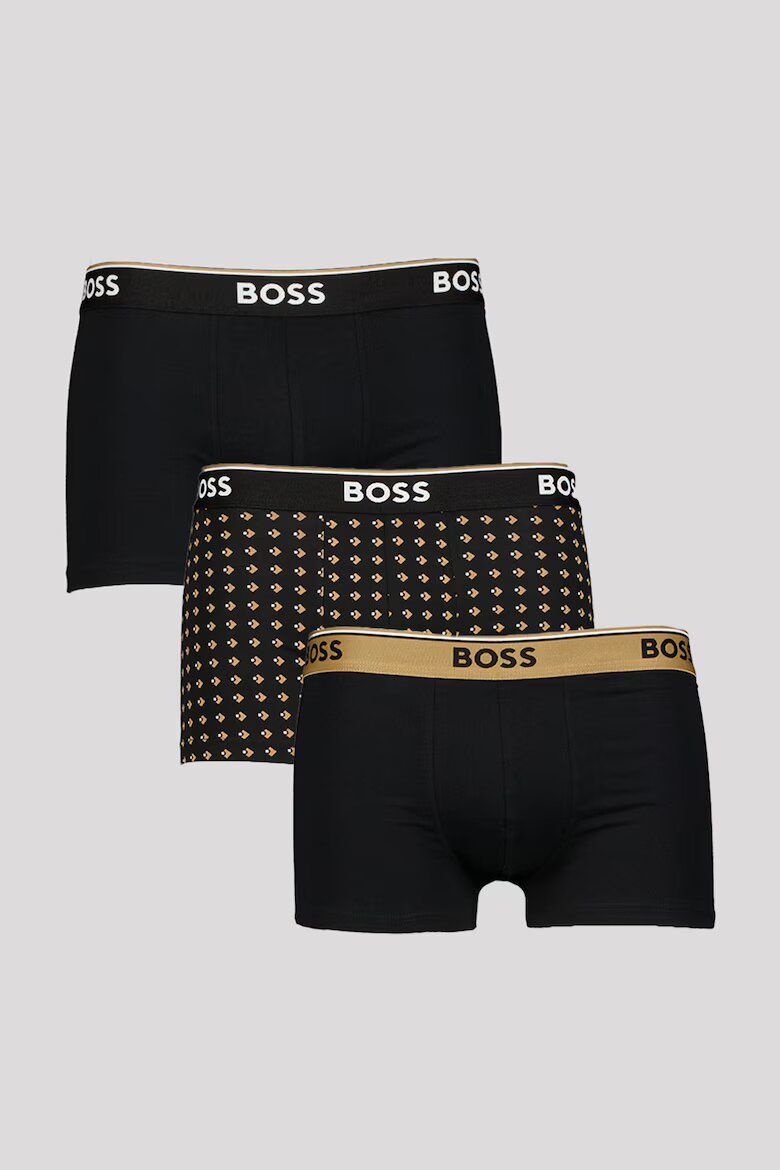 BOSS Боксерки с памук - 3 чифта Черен