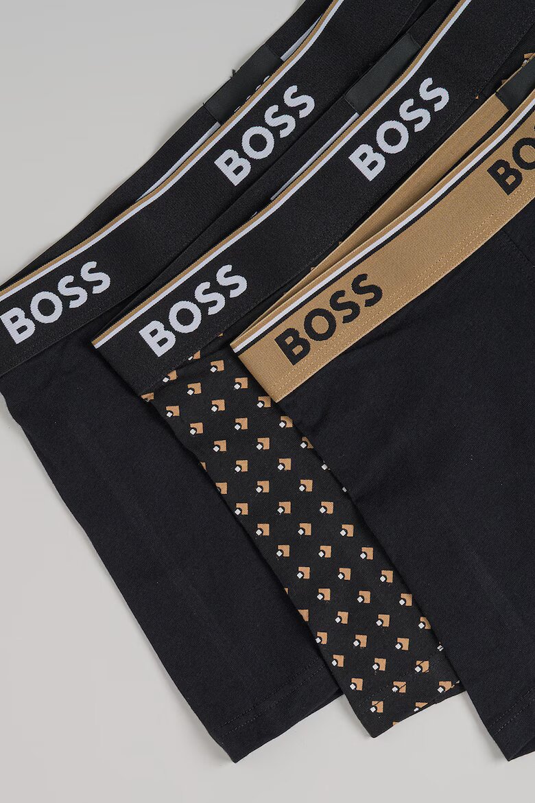 BOSS Боксерки с памук - 3 чифта Черен