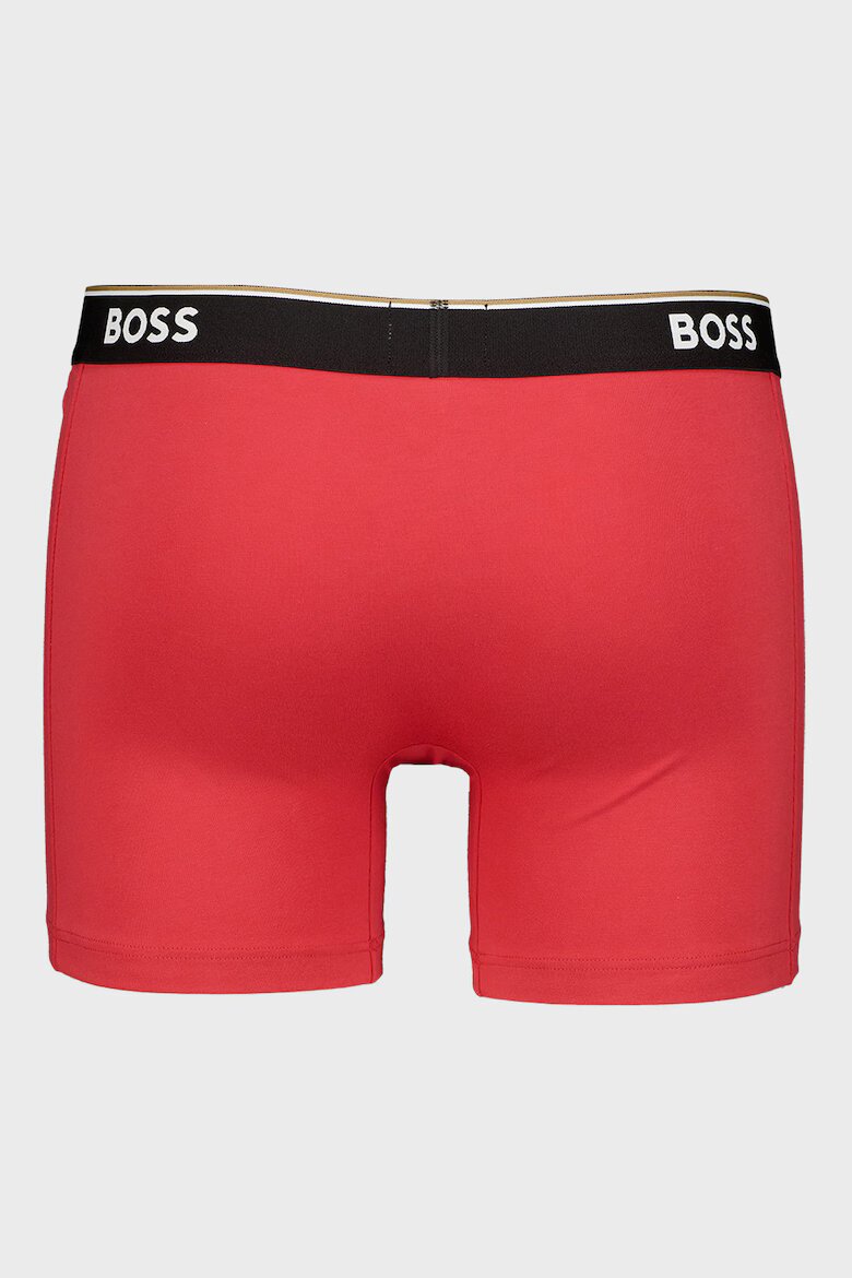 BOSS Боксерки с памук - 3 чифта Черен/Светло червено