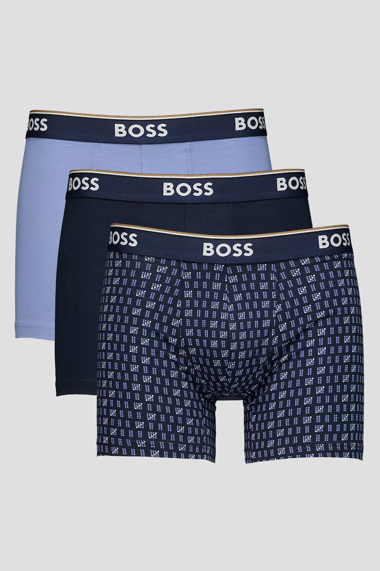 BOSS Боксерки с памук - 3 чифта Син