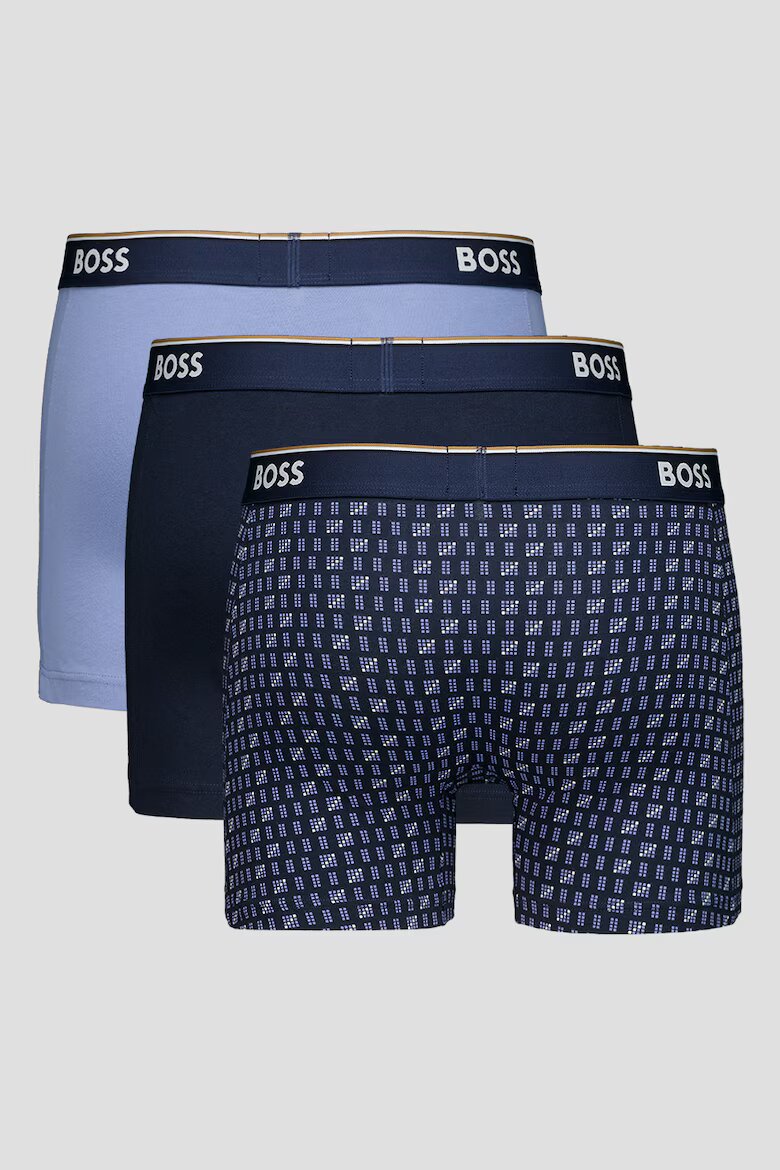 BOSS Боксерки с памук - 3 чифта Син