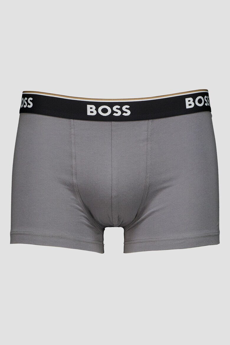 BOSS Боксерки с памук - 3 чифта Сив/Черен