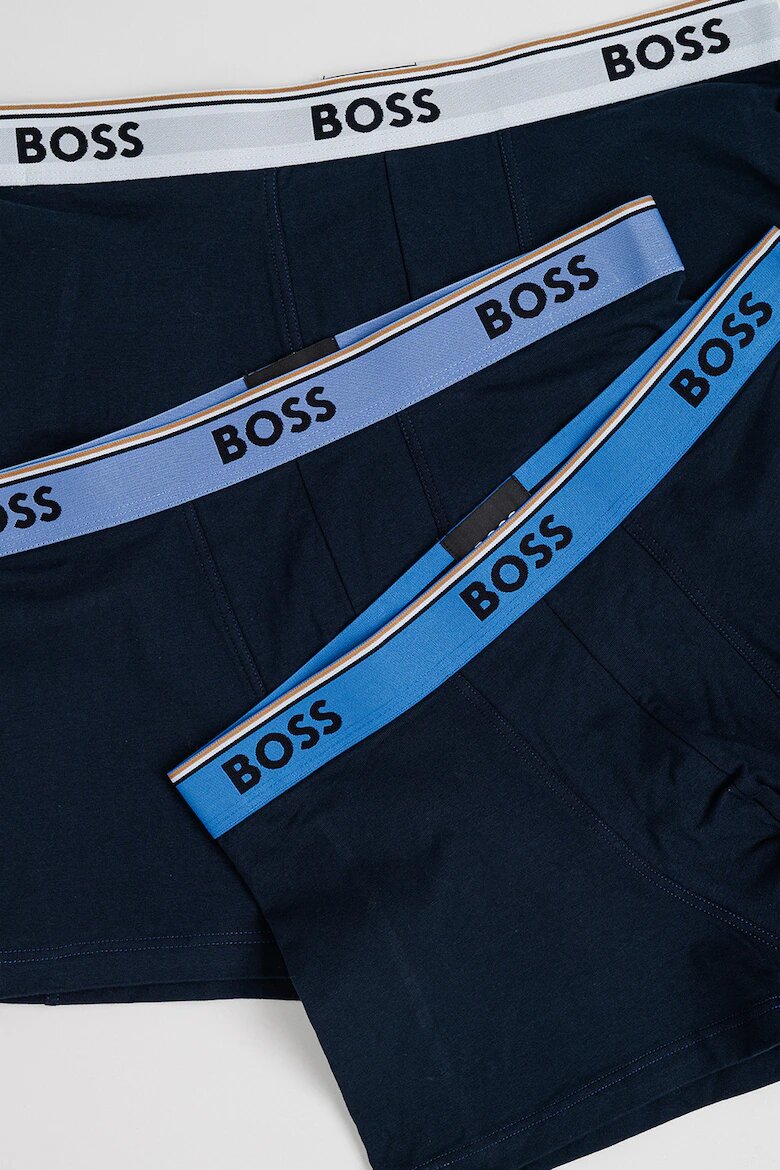 BOSS Боксерки с памук - 3 чифта Тъмносин
