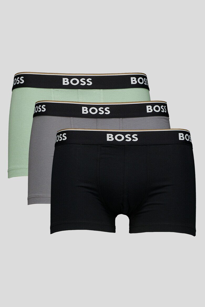 BOSS Боксерки с памук - 3 чифта Зелен/Черен/Сив
