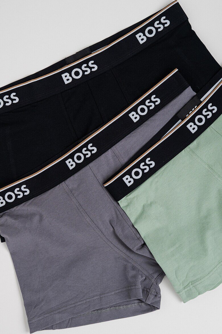 BOSS Боксерки с памук - 3 чифта Зелен/Черен/Сив