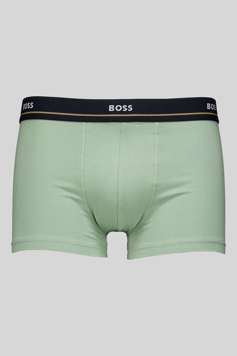BOSS Боксерки с памук с лого на талията - 5 чифта Бледозелен/Син