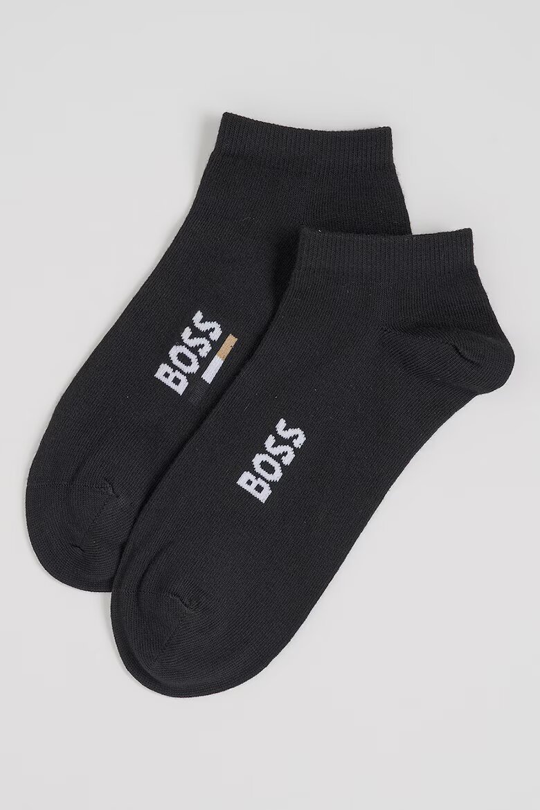 BOSS Чорапи до глезена с лого - 2 чифта Черен