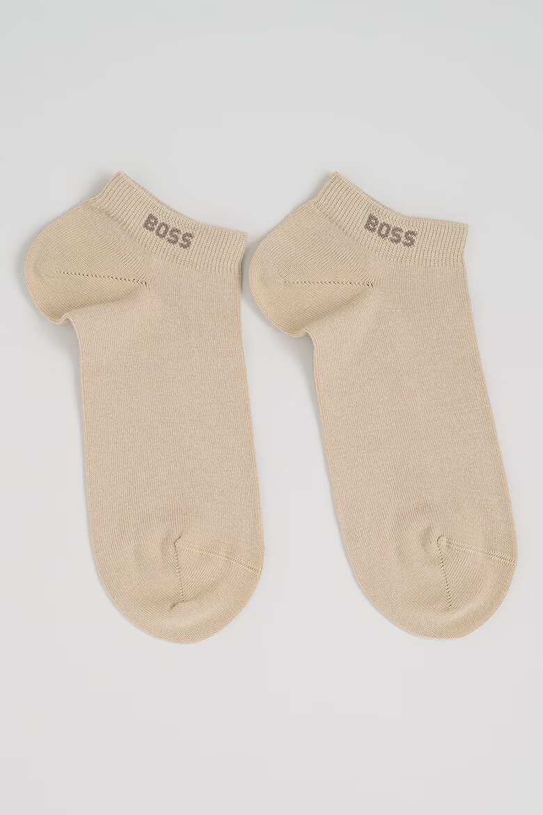 BOSS Къси чорапи - 3 чифта Бял/Черен/Тъмнобежово
