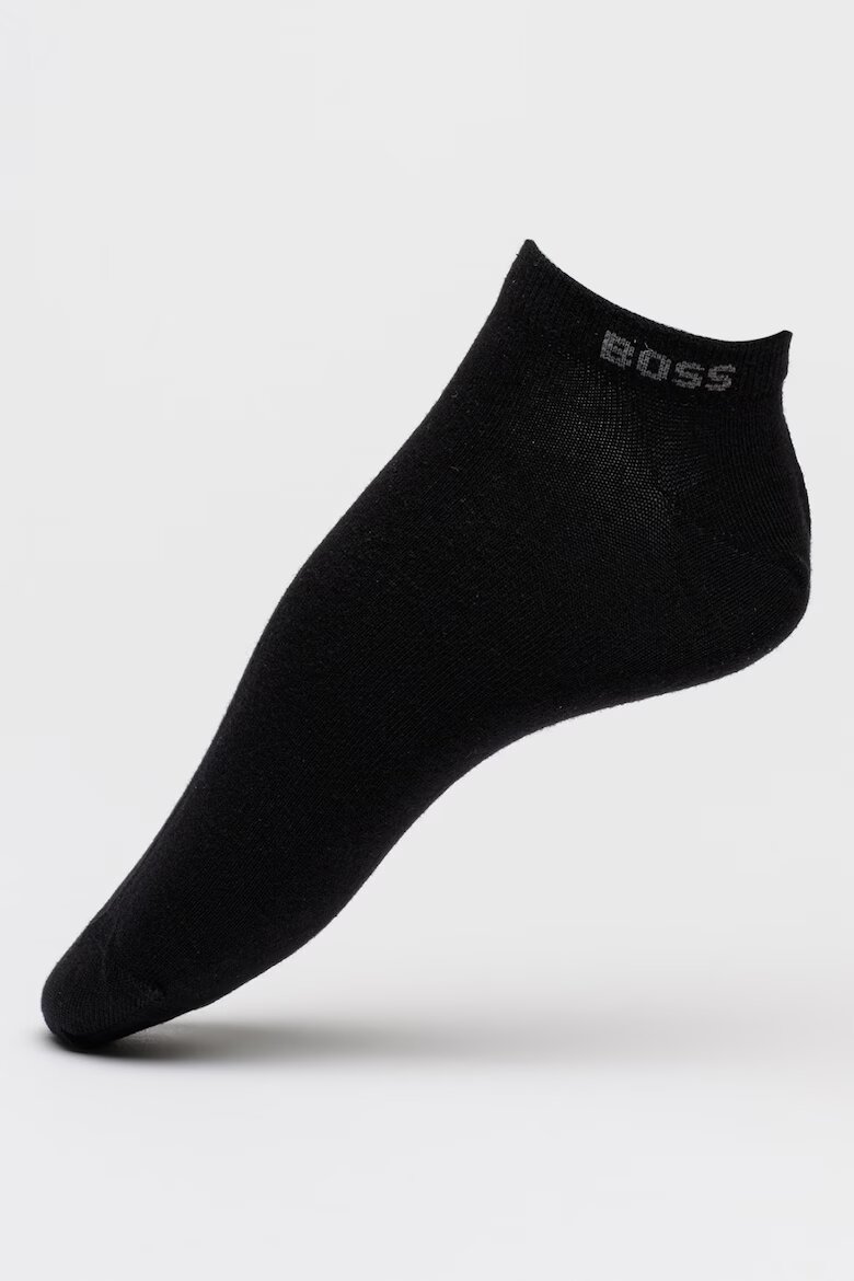 BOSS Къси чорапи - 3 чифта Черен/Сив