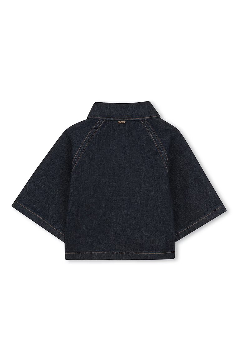BOSS Kidswear Дънково яке с къс цип Тъмносин