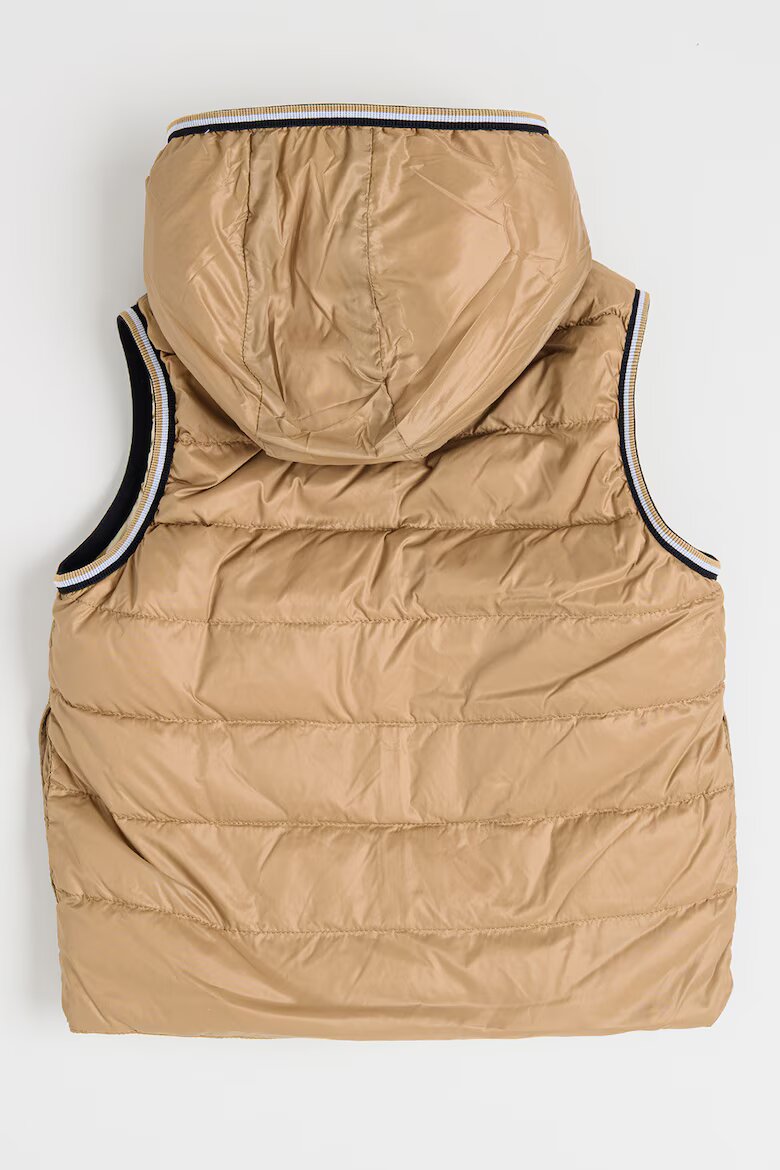 BOSS Kidswear Двулицев елек с пухена вата Светло бежово