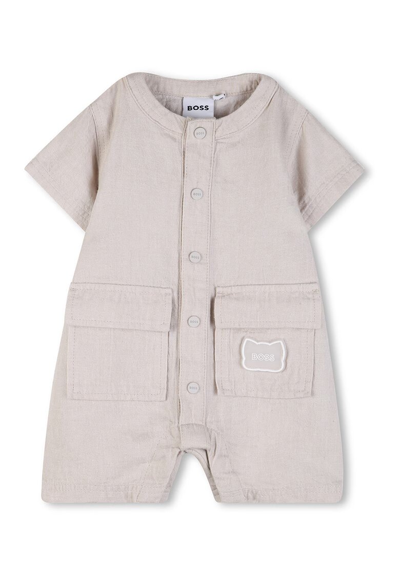 BOSS Kidswear Гащеризон с лен с къси ръкави