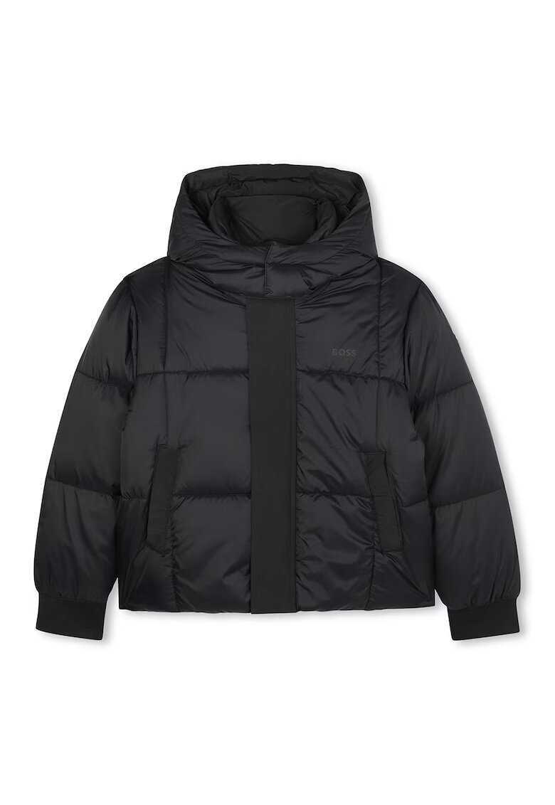BOSS Kidswear Капитонирано яке с качулка