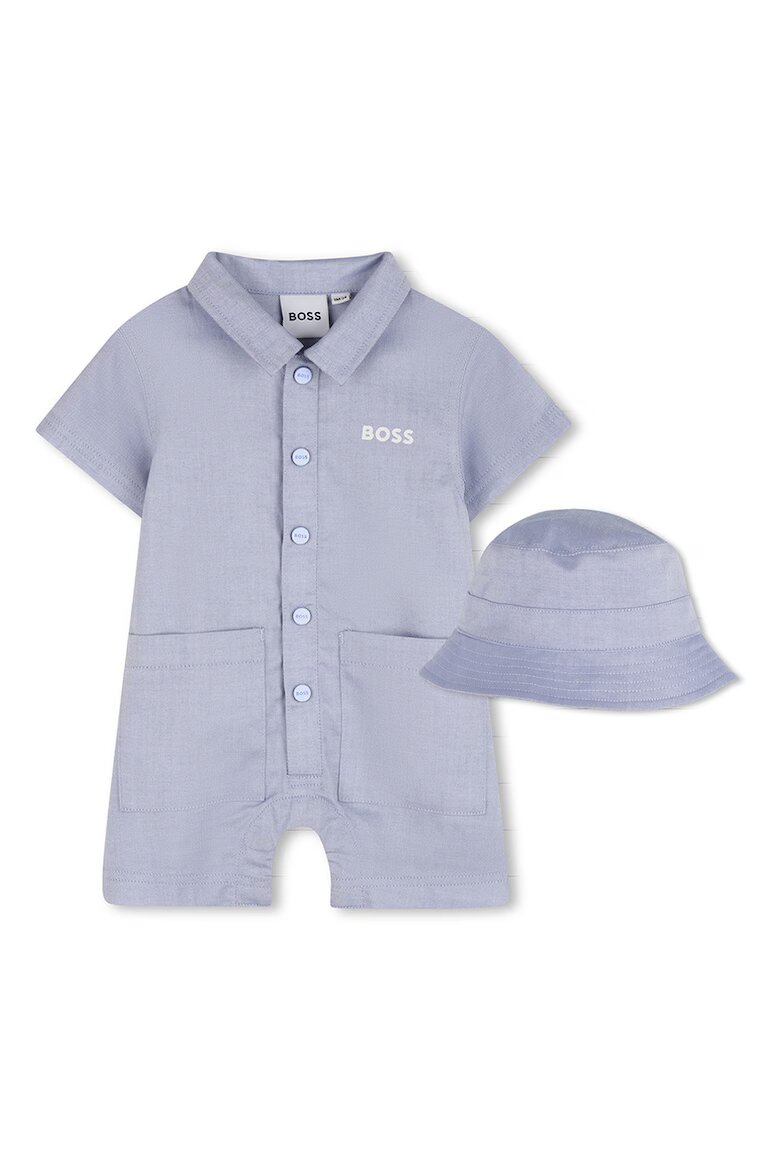 BOSS Kidswear Къс гащеризон с шапка Лавандула
