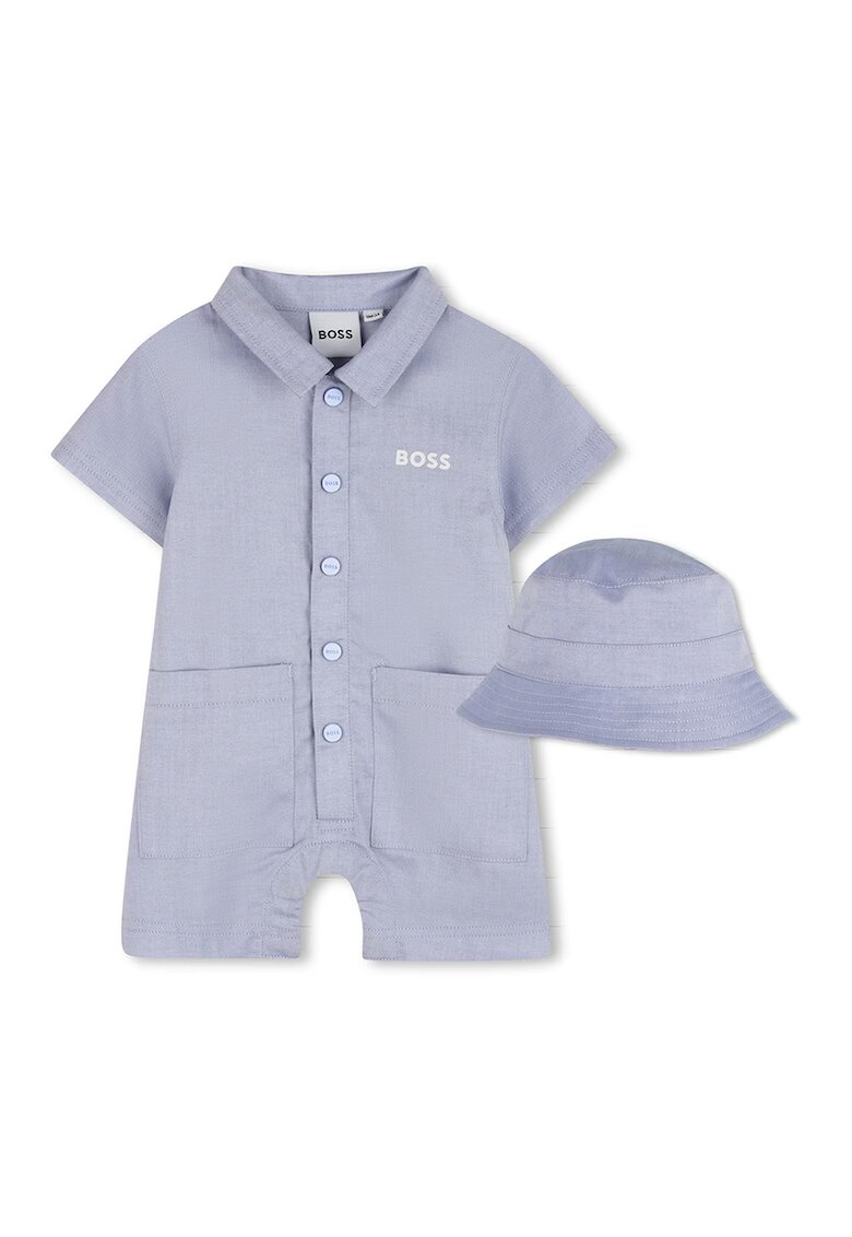 BOSS Kidswear Къс гащеризон с шапка - Лавандула