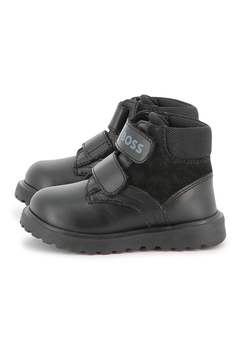 BOSS Kidswear Кожени боти с велкро