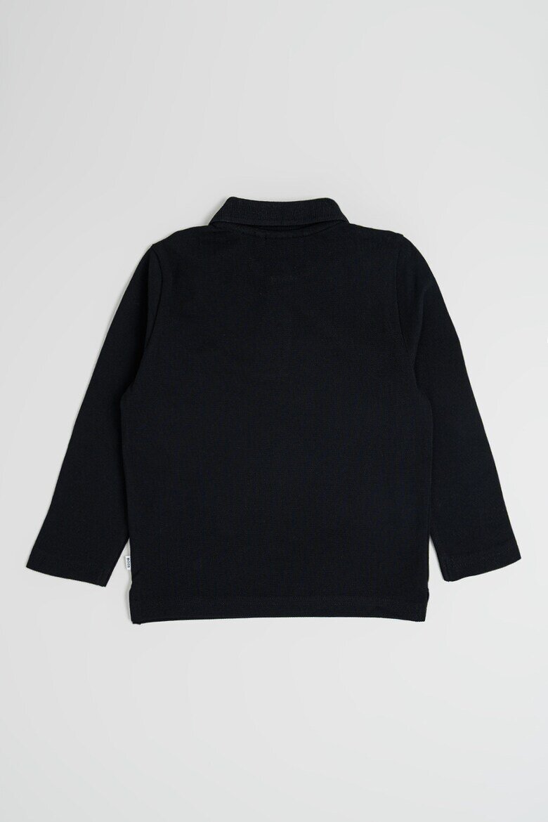 BOSS Kidswear Памучна блуза с яка Черен