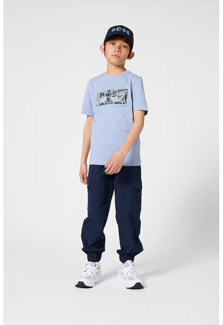 BOSS Kidswear Панталон със стандартна кройка - Ултрамарин синьо