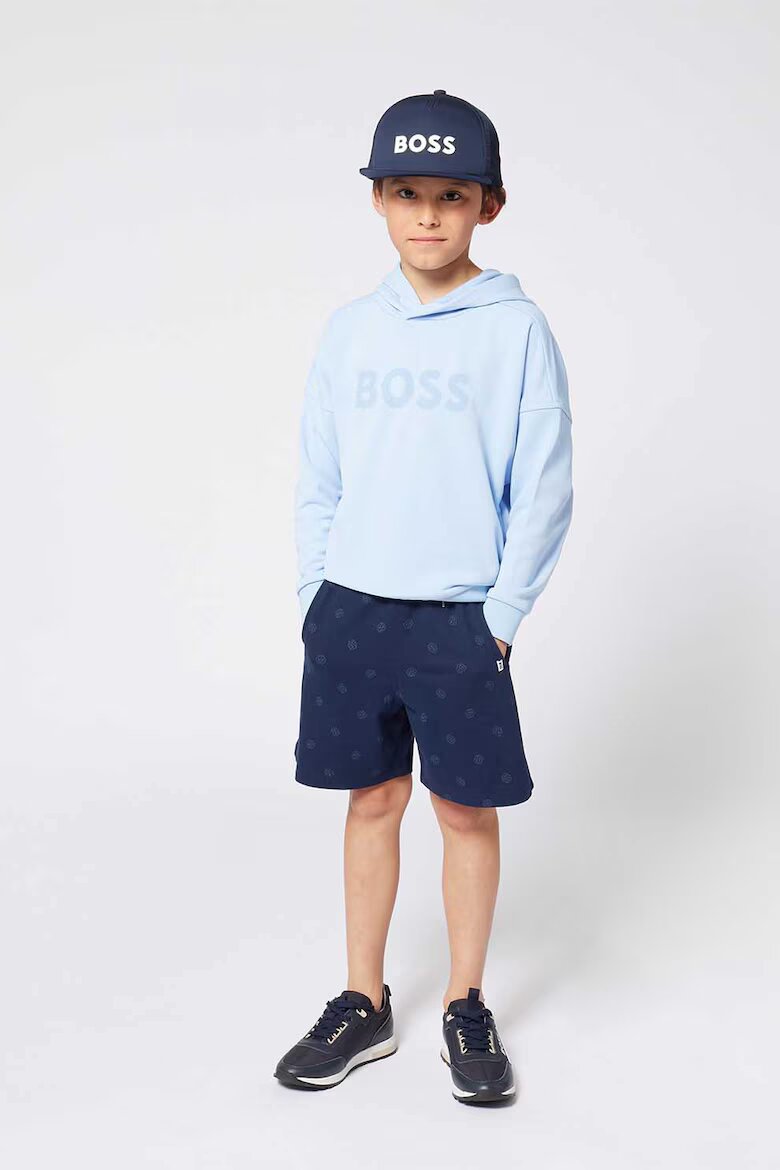 BOSS Kidswear Плувни шорти с шарка Тъмносин