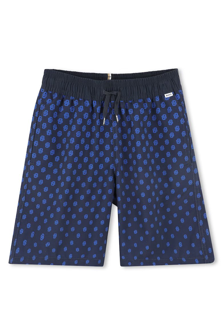 BOSS Kidswear Плувни шорти с шарка Тъмносин