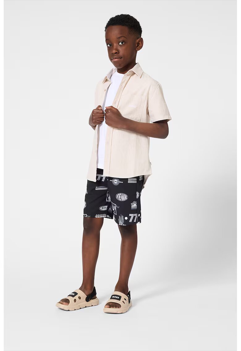 BOSS Kidswear Риза от лен и памук