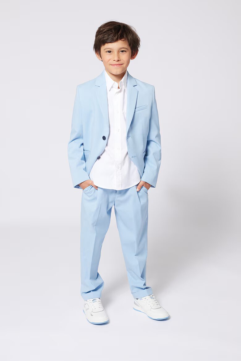 BOSS Kidswear Риза от памук без шарка Бял