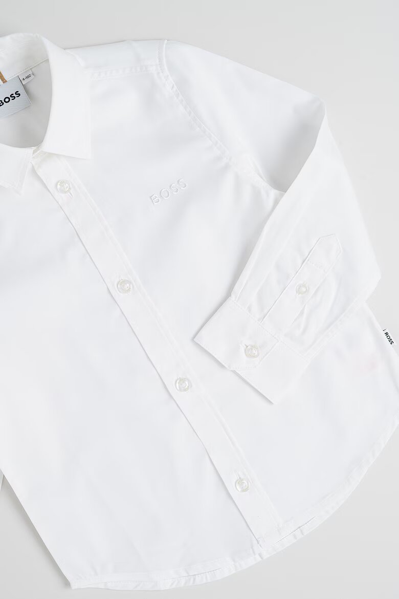 BOSS Kidswear Риза с дълги ръкави Бял