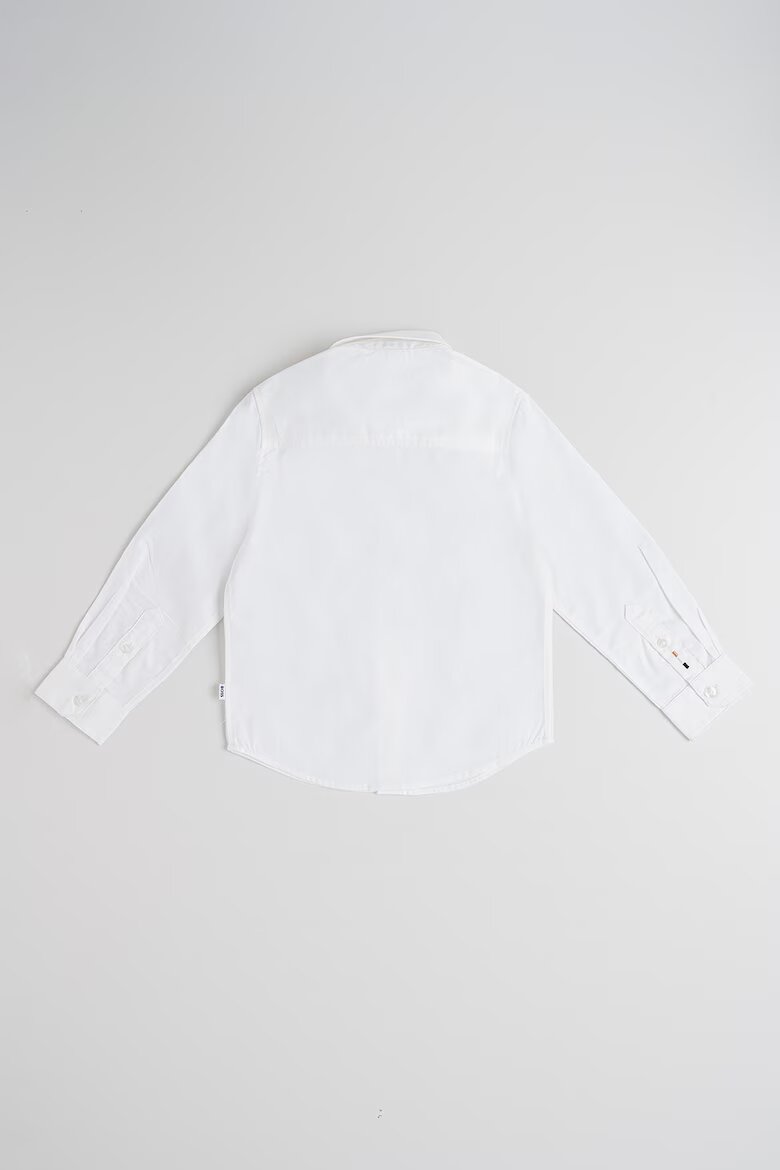BOSS Kidswear Риза с дълги ръкави Бял/Черен