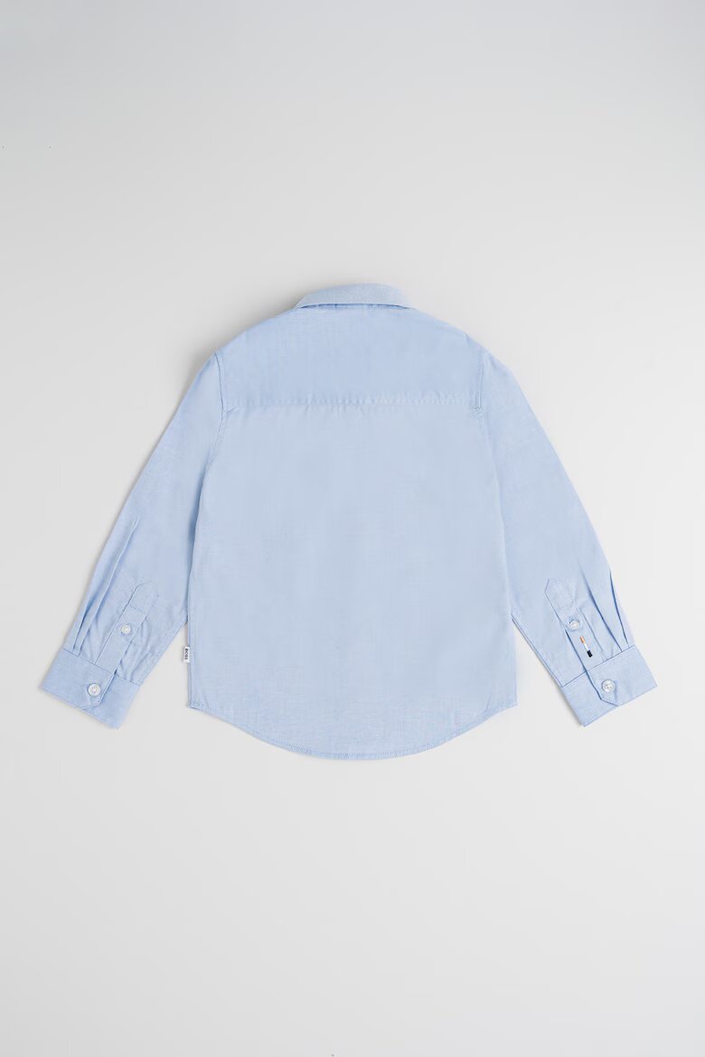 BOSS Kidswear Риза с дълги ръкави Черен/Небесносин