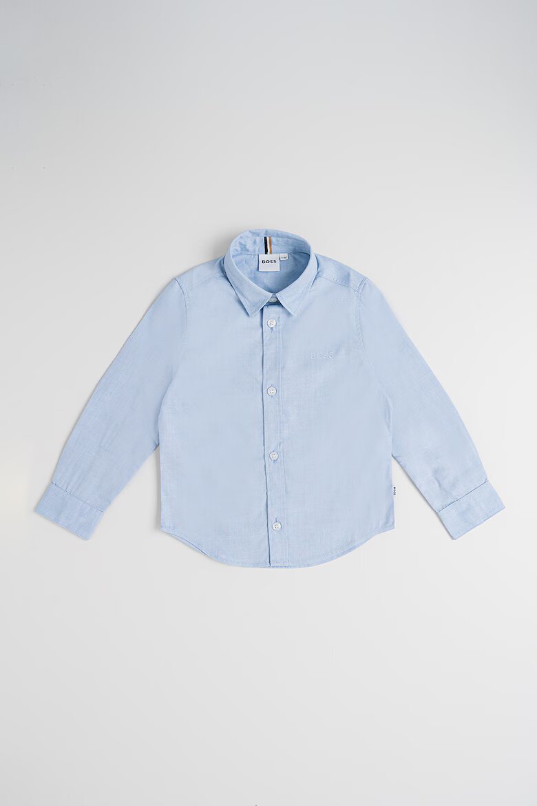 BOSS Kidswear Риза с дълги ръкави Светлосин