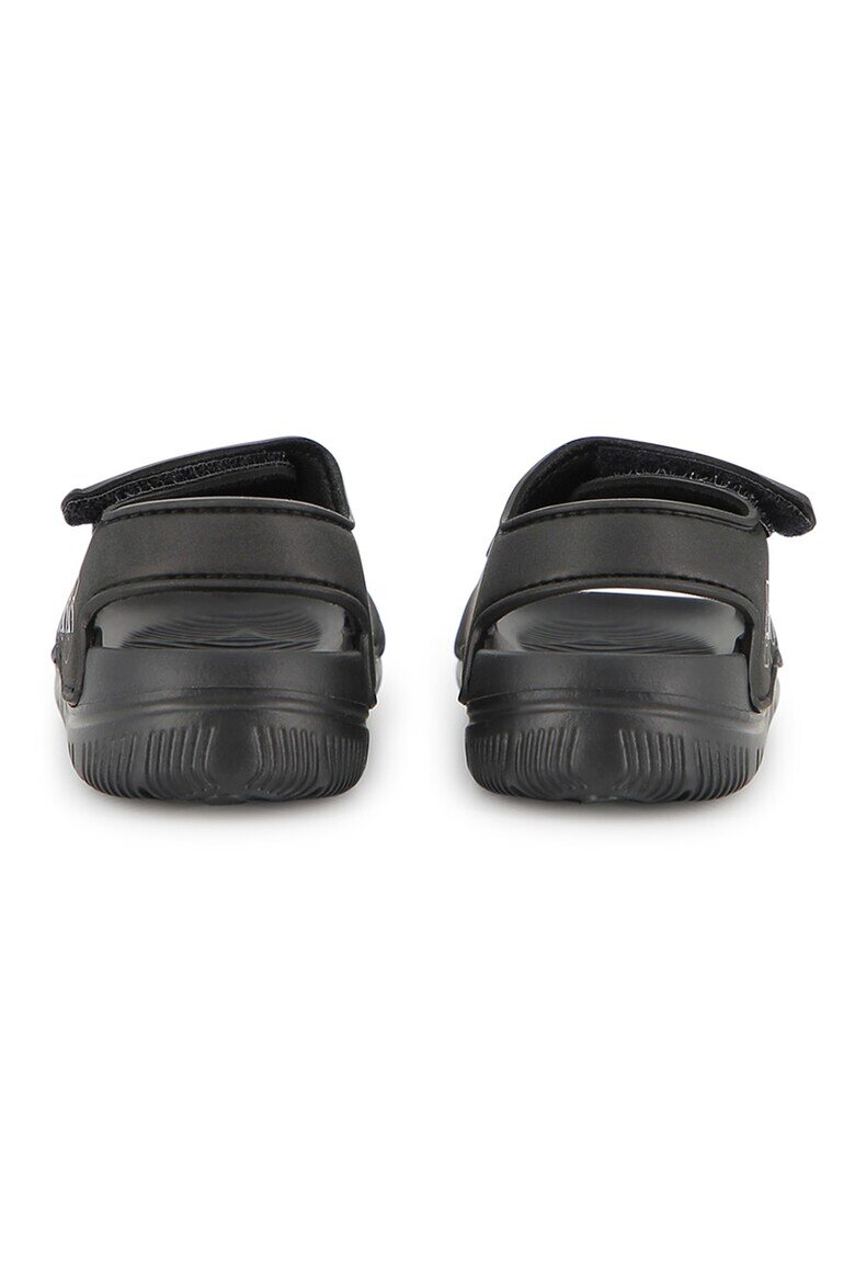 BOSS Kidswear Сандали от еко кожа с велкро и лого Черен