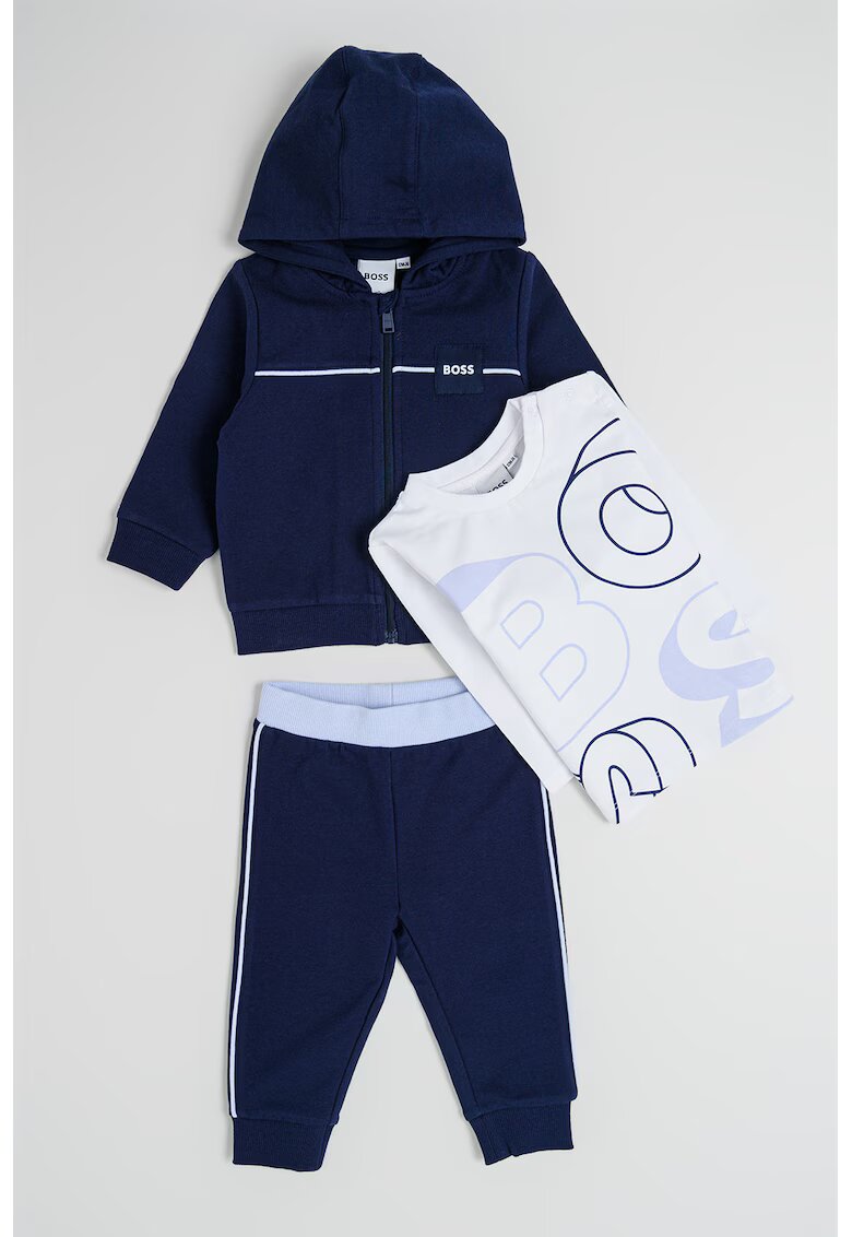 BOSS Kidswear Спортен екип и блуза - 3 части - Бял/Ултрамарин синьо